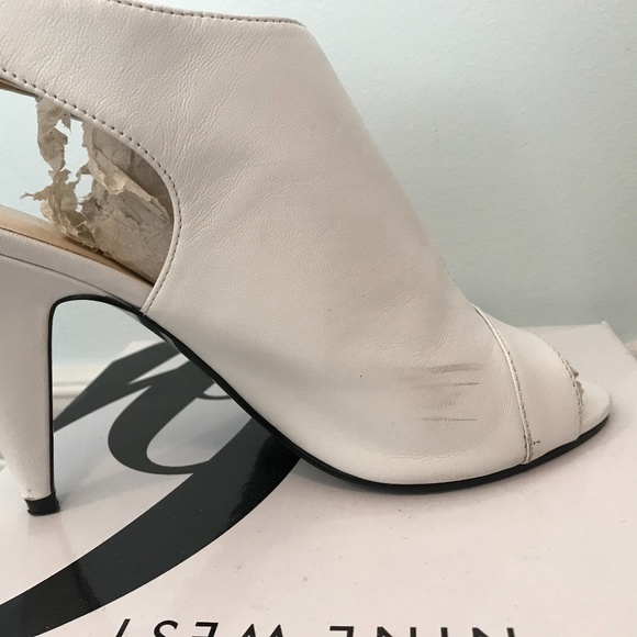 Nine West White Shape Up Bootie Heels, 6.5M - Picture 6 of 7